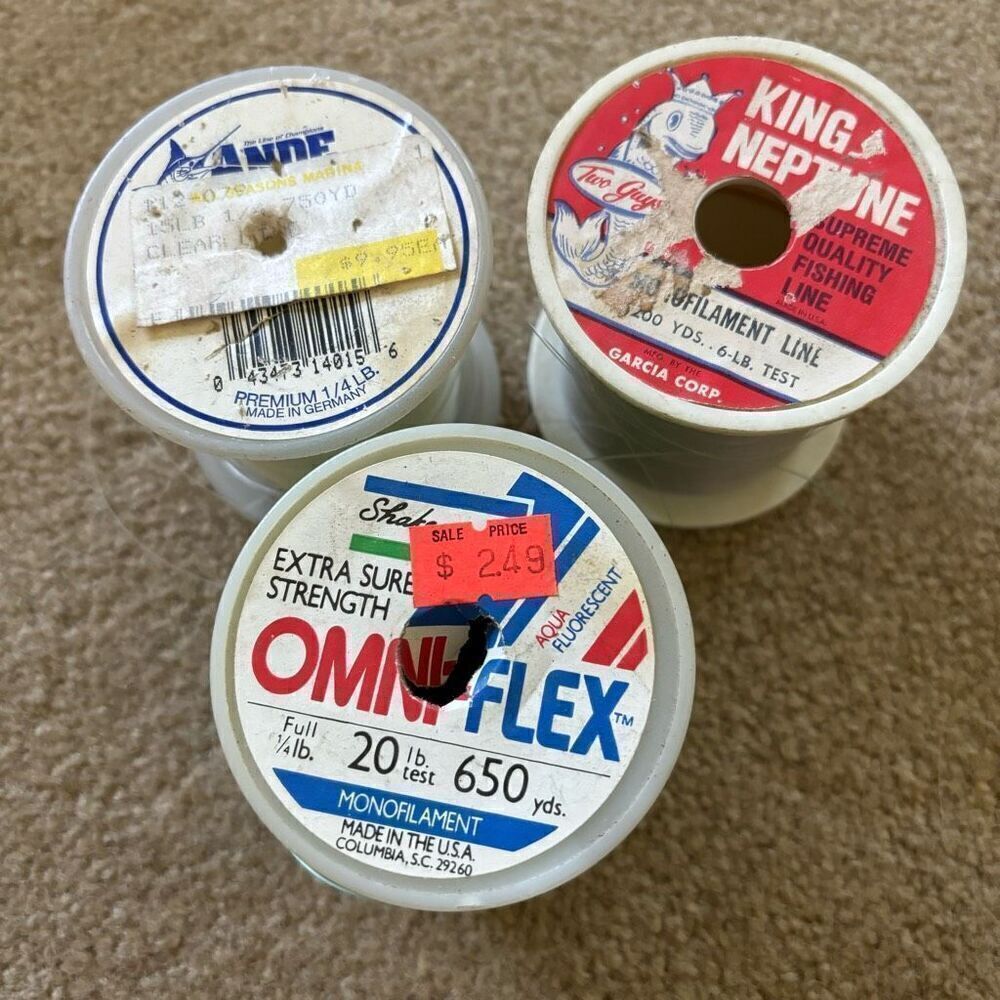 3 Partial Rolls Of Fishing Line